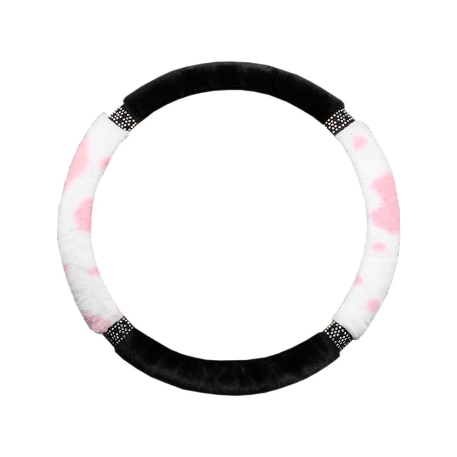 Cow Lint Studded Elastic Steering Wheel Cover Without Inner Ring Female Winter Comfortable Soft Warm Handlebar Cover