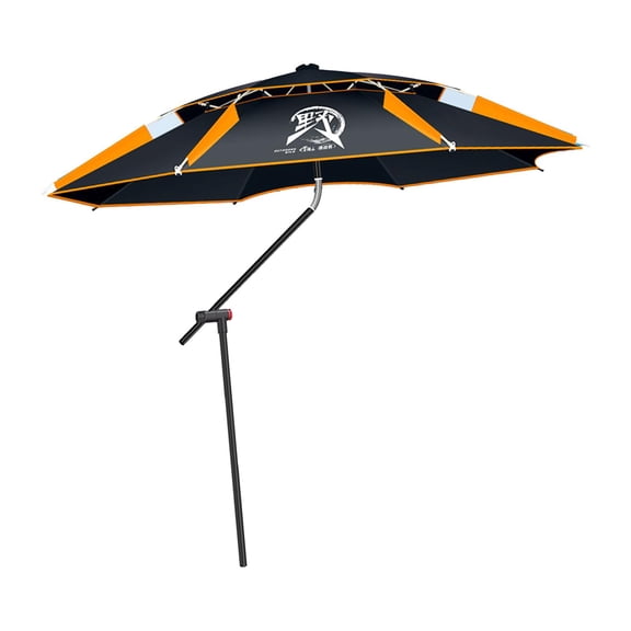S SERENABLE Parapluie de Pêche Robuste Coupe-Vent Protection Solaire Abri Parasol de Pêche Noir