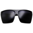 thumbnail image 2 of grinderPUNCH All Black Limo Dark Rectangular Flat Top Mob Oversized Polarized Sunglasses, 2 of 3
