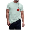 thumbnail image 1 of LUOGENLI T-shirts pour Homme pour Hommes T-shirts Graphiques Vintage T-shirts à Imprimé Floral et Lettrage Col Rond Manches Courtes T-shirts Décontractés d'Été 4TG T-shirts pour Hommes T-shirts Graphiques Pâques Vert Menthe TTTG, 1 of 4