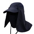 thumbnail image 1 of Final Clear Out! Sun Caps Fishing Cap Flap Hats Sunshade UV Protection Caps Removable Neck&Face Flap Cover Caps Black, 1 of 6