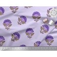 thumbnail image 2 of Soimoi Velvet Fabric Leaves & Floral Block Print Fabric by Yard 58 Inch Wide, 2 of 3