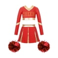 thumbnail image 1 of Sxiwei Kids Girls Cheerleading Uniform Cheer Outfits Metallic Patchwork Competition Performance Costume B01 10, 1 of 5