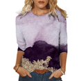thumbnail image 2 of 2025 T-Shirt à Col Rond Manches Grande Taille Femmes Col Roulé Manches Longues Mi-Longues Femmes Printemps T-Shirt de Compression pour Femmes Hauts Imprimés Décontractés T-Shirts Simples à Manches Longues pour Femmes, 2 of 5