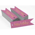 thumbnail image 2 of Inkdotpot Pack Of 100 Happy Birthday Favor Paper Tags Craft Real Gold Foil Hang Tags, 2 of 6