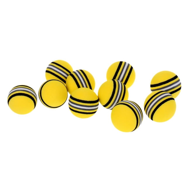 jinwen 10Pcs Elastic Foam Sponge Golf Balls Indoor Outdoor Practice Training Yellow