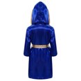 thumbnail image 2 of Alvivi Enfants Garçons Robe de Boxe Art Martial Muay Thaï Uniforme Manches Longues Kick Boxe Robe à Capuche Ensembles Bleu Royal 14, 2 of 7