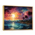 thumbnail image 2 of Designart Large Palms & Palm Trees framed wall Art, Colorful Bold Palm Trees horizon I , Palms & Palm Trees framed wall art decor, Multi-Color Traditional Gold framed wall art, Gold Frame, 2 of 5