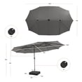 thumbnail image 3 of Costway 15Ft Patio Double-Sided Solar LED Market Umbrella Crank 36 Lights Base Grey, 3 of 10