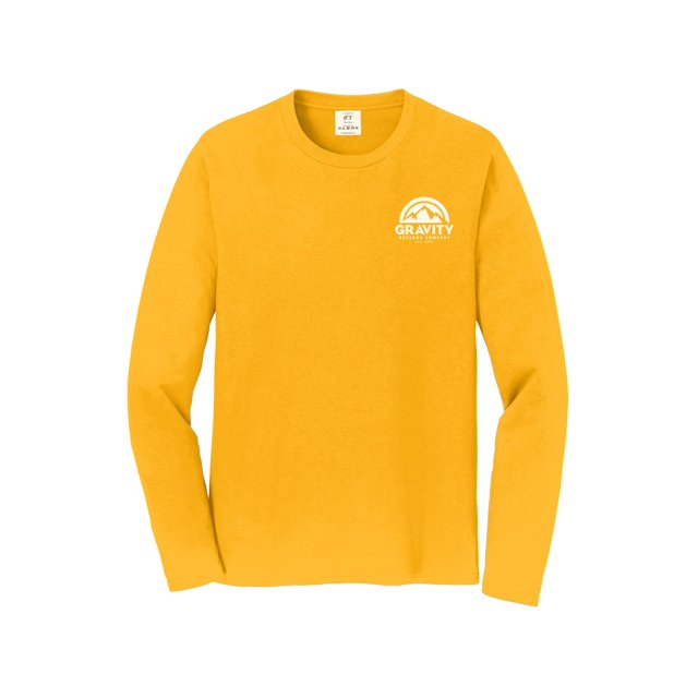 Gravity Outdoor Co. Long-Sleeve Shirt - Bright Gold - White Logo - L
