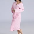 thumbnail image 4 of AherBiu Womens Robes Lightweight Long Sleeve V Neck Belted Bathrobes Comfy Knee Length Robe with Pockets, 4 of 4