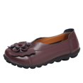 thumbnail image 1 of B91xZ Mocassins Classiques pour Femmes, Bout Rond, Chaussures Plates Confortables, Café 7, 1 of 5