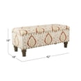 thumbnail image 4 of HomePop Traditional Fabric Large Storage Bench with Nailhead Trim in Cream, 4 of 12