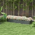thumbnail image 2 of Outsunny Galvanized Raised Garden Bed Planter Box, 6.4 x 2 x 1ft, Dark Grey, 2 of 9