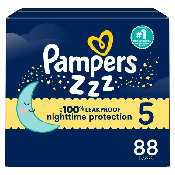 ZZZ Overnight Diapers, Size 5 (27+ lbs), Nighttime Protection Disposable Baby Diaper