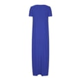thumbnail image 3 of fatyb Robes Maxi pour Femmes Col Rond Manches Courtes Robes Décontractées Robes T-Shirt Amples pour Femmes P-5TG, 3 of 5
