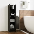 thumbnail image 2 of Costway Bathroom Storage Cabinet with Adjustable Shelf 1 Door & 2 Open Shelves Living Room Black, 2 of 9