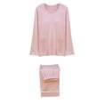 thumbnail image 1 of Besolor Pyjama Décontracté pour Femmes, Ensemble 2 Pcs, Haut à Col Ras du Cou Doux à Manches Longues et Pantalon, Tenue de Nuit Pjs avec Coussinet, 1 of 7