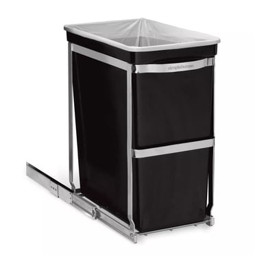 Simplehuman 30 Liter / 8 Gallon Under Counter Kitchen Cabinet Pull-Out Trash Can, Heavy-Duty Steel Frame