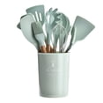thumbnail image 4 of Kitchen Utensils Set 11Pcs Silicone Non-stick Barreled Cooking Utensils Set Silica Gel Utensil Wooden Handle, 4 of 8