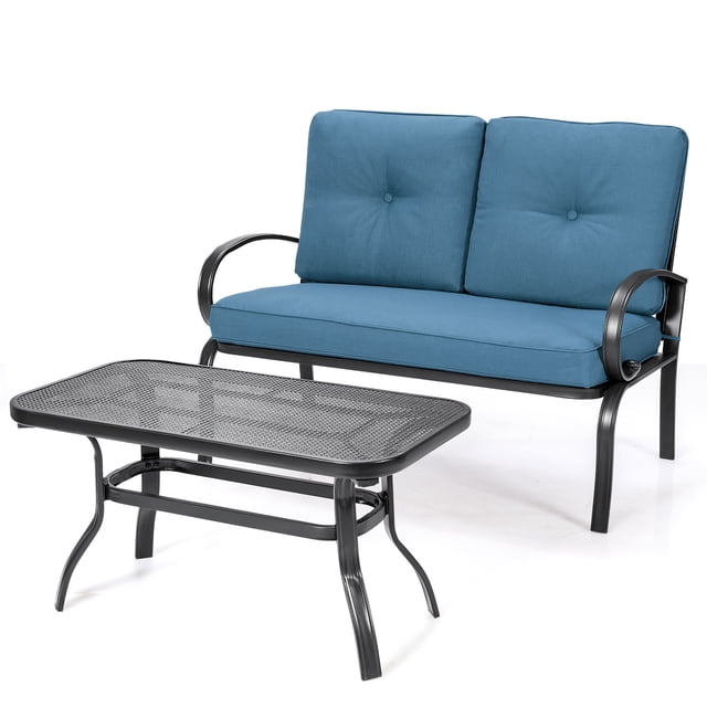 Patiojoy Ensemble de Causeuse et Table Mobilier Extérieur Jardin
