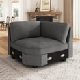 thumbnail image 1 of HONBAY Corner Seat of Modular Sectional Corduroy Sofas, Grey, 1 of 5