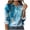 Blue, variant on Wo-Fusoul Women's Long Sleeve Casual Blouse, Button Down Shirt with Vintage Print, Soft Polyester and Spandex Blend for Comfort, Versatile Top for Spring and Summer Daily Wear