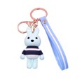 thumbnail image 1 of Coofit Key Chain Decorative Cartoon Stripe Rabbit Bag Keychain Purse Key Ring Bag Charm, 1 of 3
