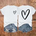 thumbnail image 2 of fatyb Heart T-Shirts pour Femmes Manches Courtes Col Rond T-Shirt Graphique Été Décontracté Imprimé, 2 of 3