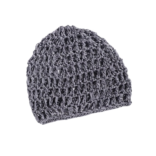 Esquirla Mesh Crochet Hair Net Curls Hair Wrap Lightweight Soft Elastic Crocheted Cap Gray