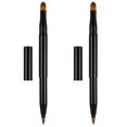 thumbnail image 1 of Miangastore 2PCS Retractable Type Lip Brush Double-headed Dual-purpose Makeup Brush (Black), 1 of 8