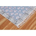 thumbnail image 3 of Casavani - 9'x15' Area Rugs for Living Room & Dining Room Handblock Printed Blue Cotton Dhurrie, 3 of 7