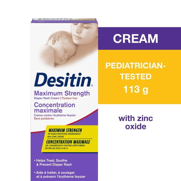 Desitin Crème contre l'érythème fessier, Concentration maximale, Oxyde de zinc à 40 %