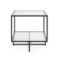 thumbnail image 3 of Table d'Appoint en Verre, Table Basse Moderne avec Rangement à 2 Niveaux, Cadre en Métal Noir pour la Maison, le Salon, la Chambre - KJS-00359, 3 of 5