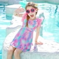 thumbnail image 2 of Kids Girl Rash Guard Bathing Suits Flounce Printed Long Sleeve Sun Protection Baby Girl Bathing Suit 4-5 Years Girls Clothing, 2 of 9