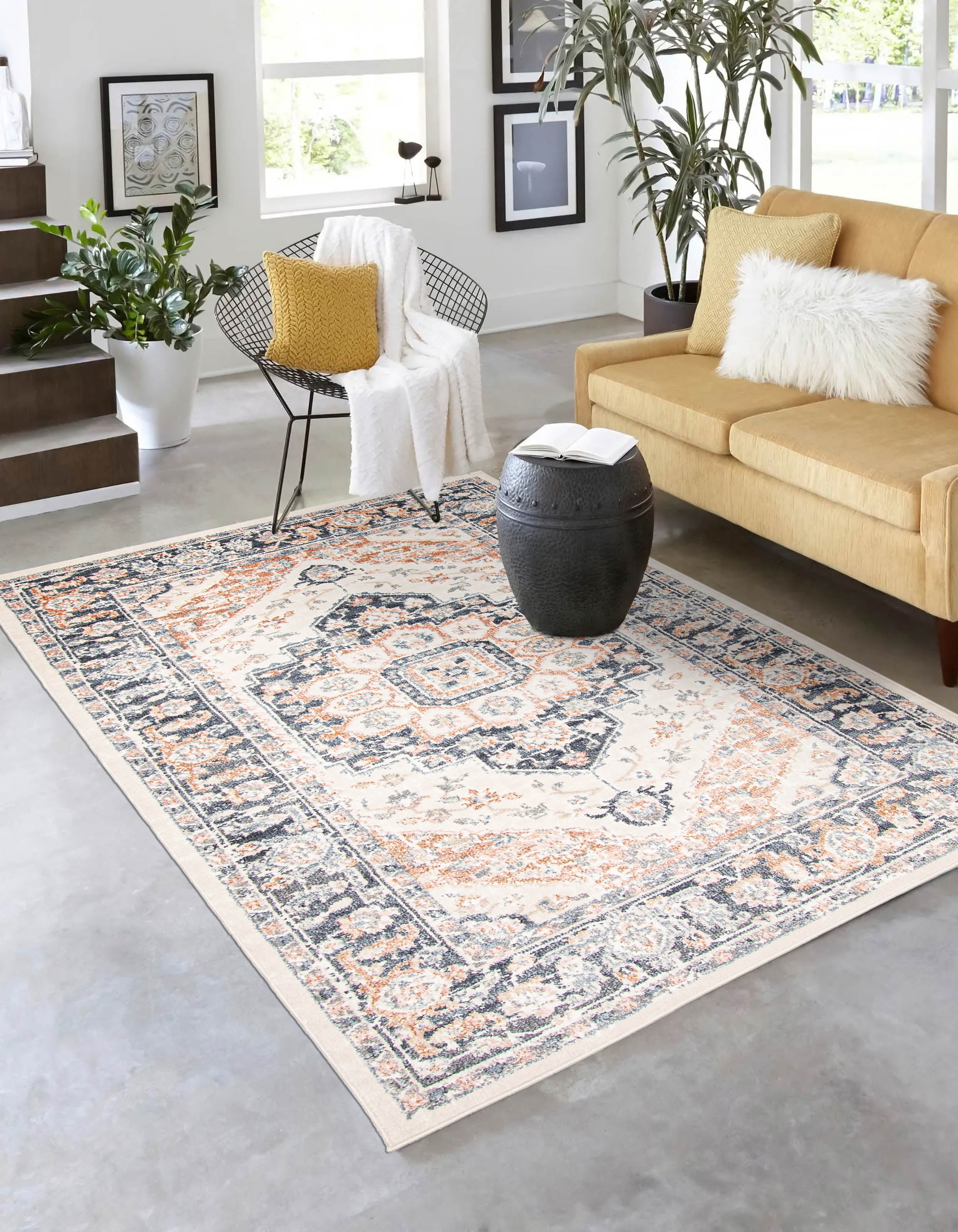 ECARPET Heriza Traditional Area Rug for Living Room, Bedroom, Dining Entrance, Hallway and More.