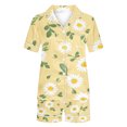 thumbnail image 4 of Jamicy Pyjama Super Doux pour Femmes Mode Décontractée Imprimé Haut à Manches Courtes à Col à Revers avec Short Ample Confortable Ensemble de Pyjama pour la Maison, 4 of 4