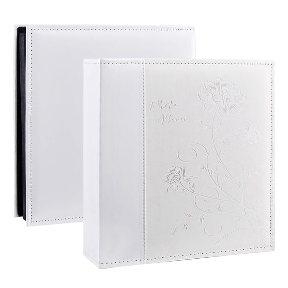 Artmag Photo Album 4x6 1000 Photos, Large Capacity Wedding Family Leather Cover Picture Albums Holds Horizontal and Vertical 4x6 photos with Black Pages(White)