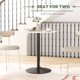 thumbnail image 4 of HOMCOM Table à Manger Ronde avec Base en Acier, Coussinet Antidérapant pour Salon, 4 of 10
