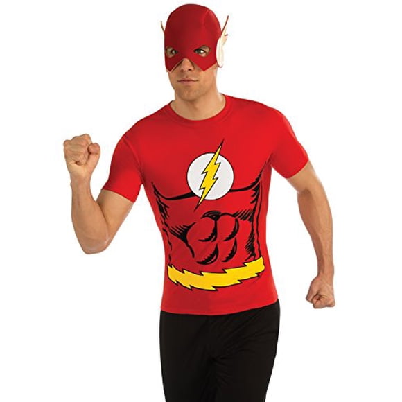 Rubie's DC Comics Justice League Style Super-Héros Haut et Masque pour Adulte Flash, Rouge, Moyen