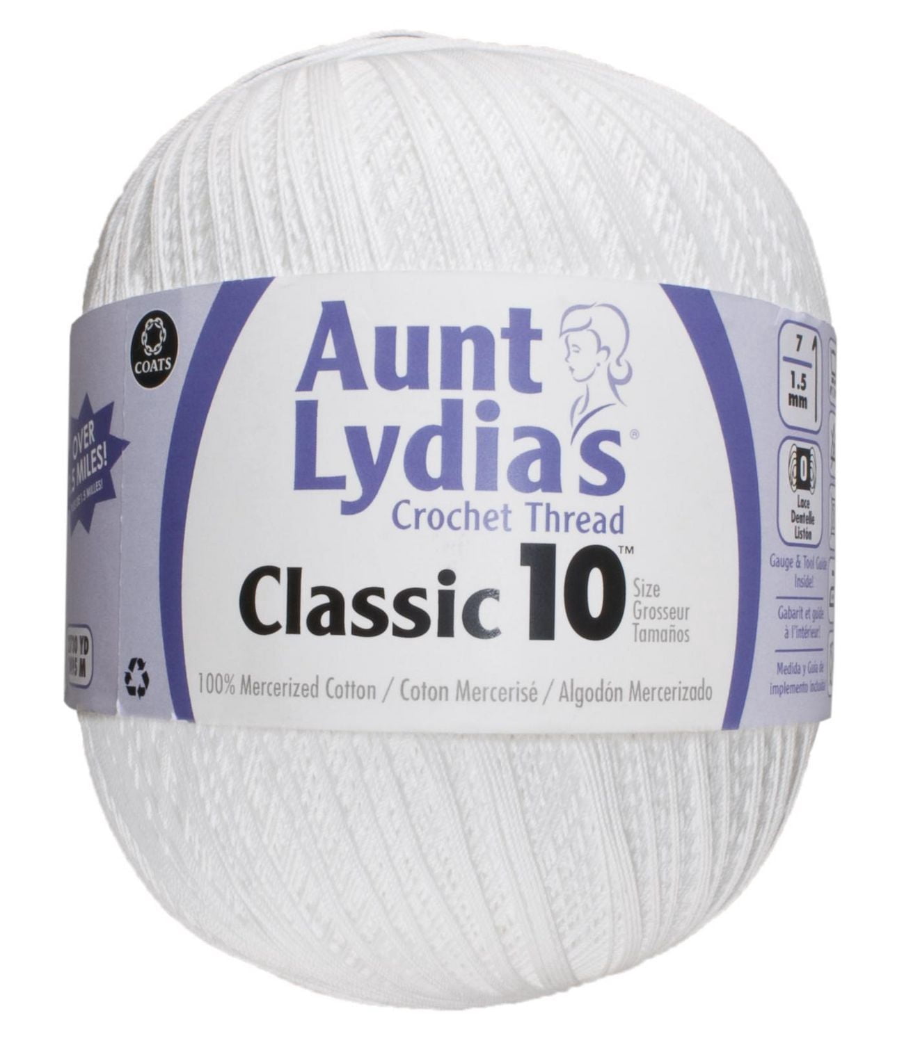 Aunt Lydia's® Classic™ Cotton Crochet Thread, 2730 Yards Size 10