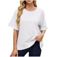 thumbnail image 1 of T-shirts à Manches Courtes pour Femmes Été Col Rond Décontracté Mode T-Shirt Basique Vêtements Mignons Tenues Tendance, 1 of 6