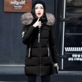 thumbnail image 2 of Veste d'Hiver pour Femmes Veste d'Hiver Épaisse pour Femmes Col Fermeture Éclair Poche Manteau Chaud Coton Chandail à Capuchon Vêtement d'Extérieur, 2 of 6