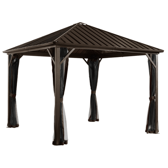 Sojag Dakota 10 x 12 x 9 ft Dark Brown Gazebo