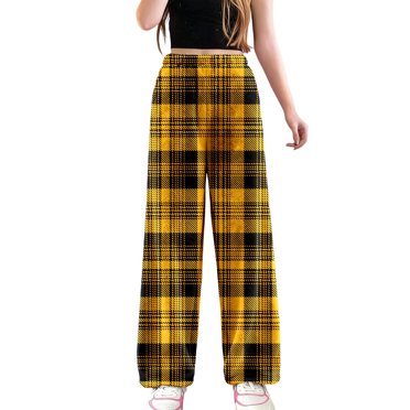 SGMVNU Womens Fleece Pajama Pants Fuzzy Cozy Loungewear Warm Winter Comfy Classic Elastic Waist Sleepwear Bottom(Yellow, 2XL)