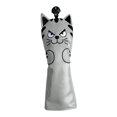 thumbnail image 2 of koolsoo Couvre-Têtes de Club de Golf Maillé Putter Motif Chat Accessoires Putter Queue Couvre-Tête UT Bois Gris, 2 of 9