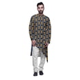 thumbnail image 1 of Atasi Designer Printed Summer Wear Long Kurta With White Pajama Set For Men, 1 of 3