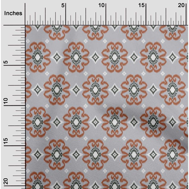 oneOone Tissu Lycra Polyester Diamant & Tourbillon Tissu Imprimé Ikat BTY 56 Pouces de Large