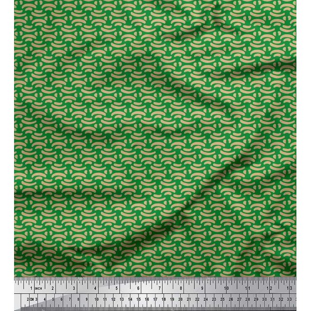 Soimoi Satin Silk Fabric Brush Stroke Abstract Decor Fabric Printed Yard 42 Inch Wide