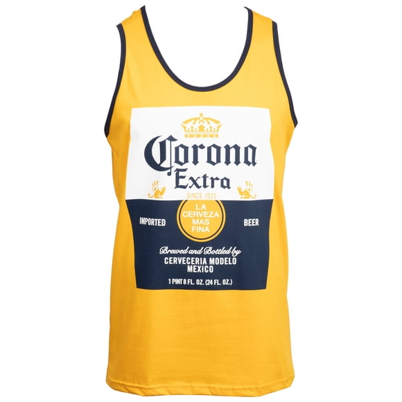 Corona Extra Classic Label Design Gold Ringer Tank-Medium